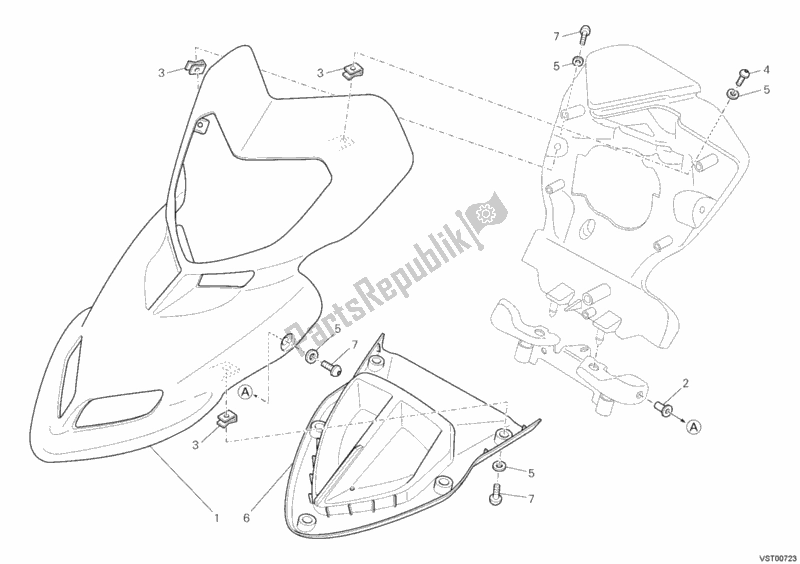 Todas as partes de Capota do Ducati Hypermotard 1100 EVO 2010
